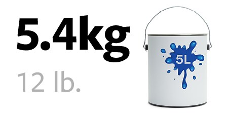 Puszka farby o wadze 5,4 kg
