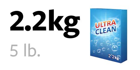 Pudełko proszku do prania o wadze 2,2 kg
